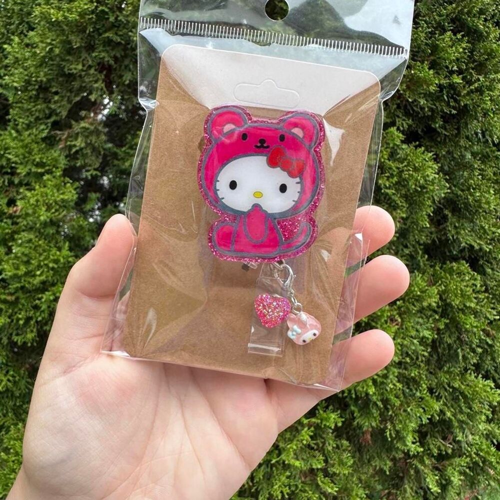 Bear Hello Kitty Badge Reel